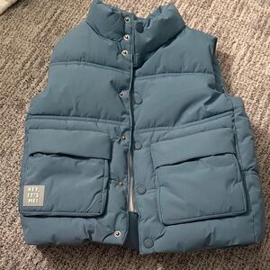Zara Kids Teal Puffer Vest Size 3-4